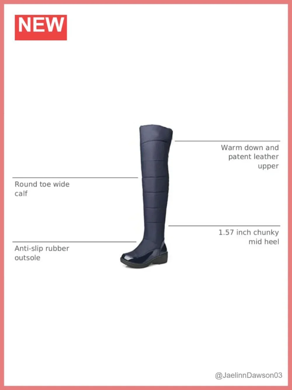 Women's Over the Knee Thigh High Snow Boots Waterproof Fur Lined Wide Calf